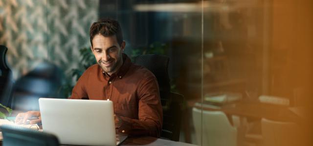 Business man working in a modern office